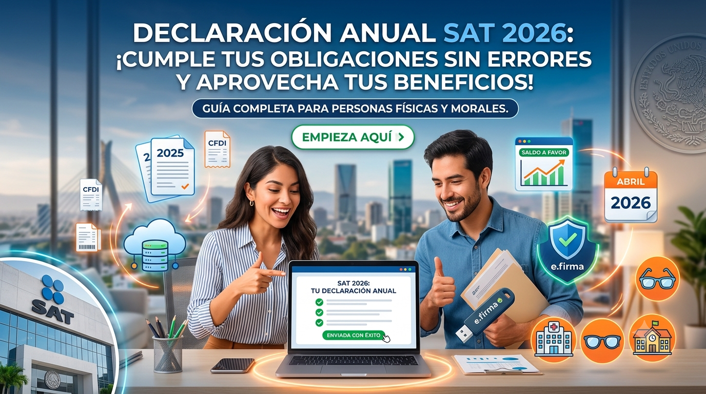 Declaración anual SAT 2026: guía de fechas, deducciones y cumplimiento fiscal